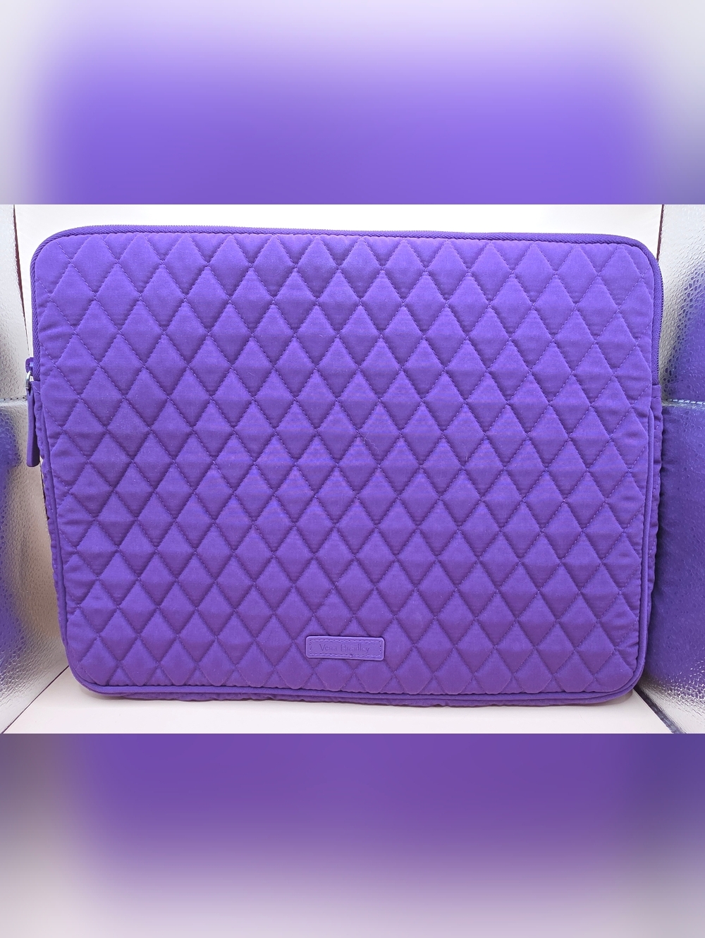 💜Nice! Vera Bradley "15 (14x11) Laptop Tablet Sleeve Case Purple Quilted